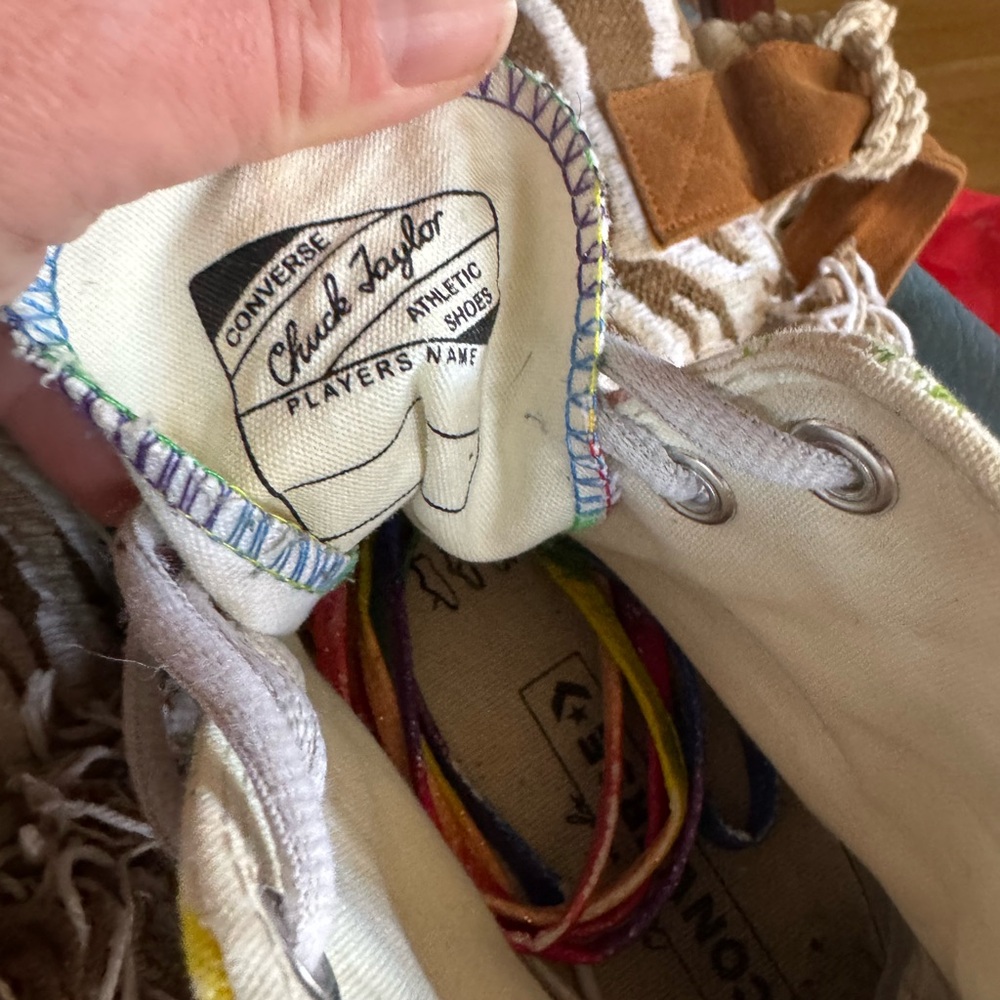 Converse High Top Sneakers - White with Rainbow Paisley - Picture 7 of 7